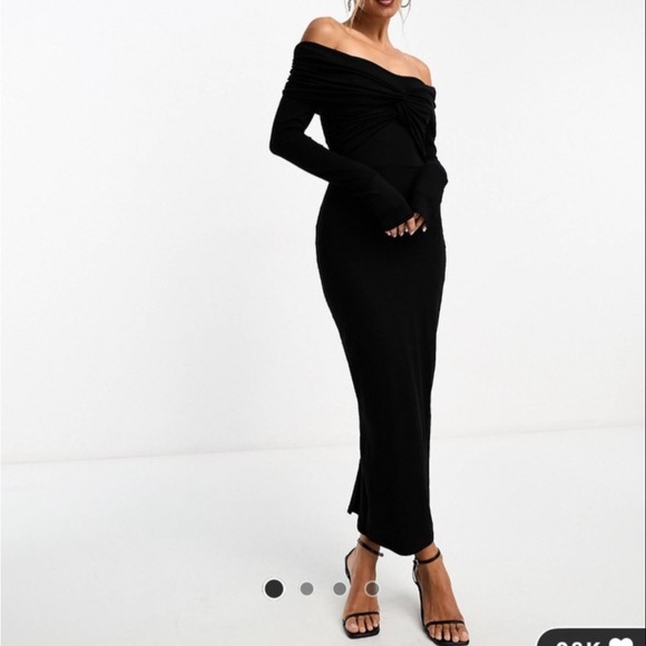 ASOS Dresses & Skirts - ASOS Black Off-Shoulder Long Sleeve Dress